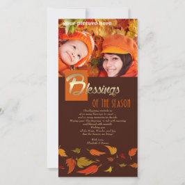 Festividades Bênçãos da Estação. Cartão com fotos de Ação de Gr