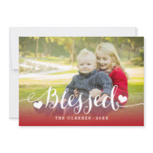 Bênçãos de Feriado de Script | Cartão com fotos de