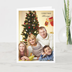 Festividades Bênçãos de Natal enquadradas Cartão com fotos vert
