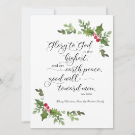 Festividades Bíblia KJV de Cartão de Natal Religioso Verso