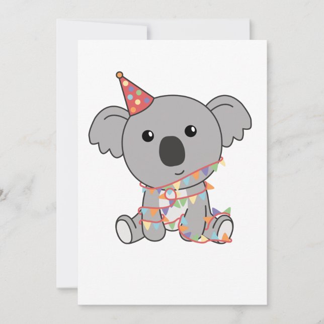 Festividades Birthday Koala Para Crianças Um Cartão De Férias D (Frente)