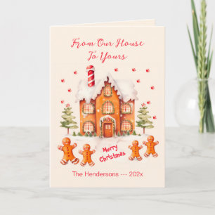 Festividades Biscoito de gengibre da nossa casa cartão de Natal