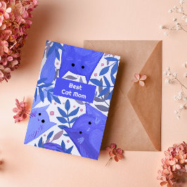 Festividades Blue Cats e galhos Melhor Cartão de Férias da Mãe 