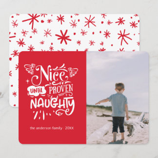 Festividades Boa, Naughty... Cartão com fotos de Natal engraçad