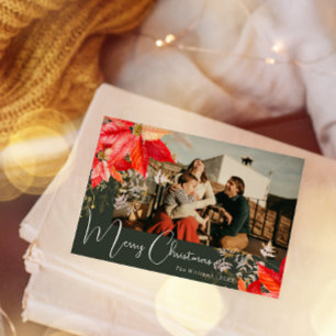 Festividades Boho Floral Feliz Natal Dois Cartão de Férias Foto