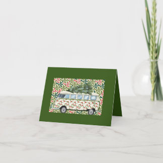 Festividades Boho Hippie Van Trings Cartão de Natal de Árvore