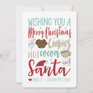 Festividades Bolachas, cacau e cartão de Natal para Papais noe