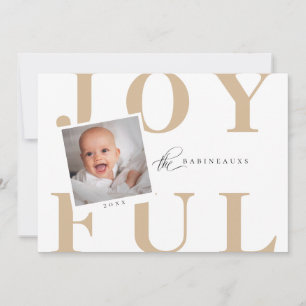 Festividades Bold Typografia Cartão com fotos de Férias JOYFUL