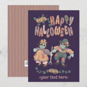 Festividades Bonecas de Trapo Zumbis de Halloween (4) - Cartão 