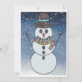 Festividades Boneco de Neve c/ Fundo - Cartão de Boas Festas