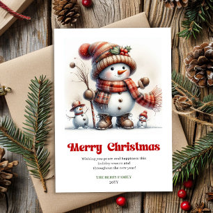 Festividades Boneco de neve de Natal minimalista fofo cartão pa