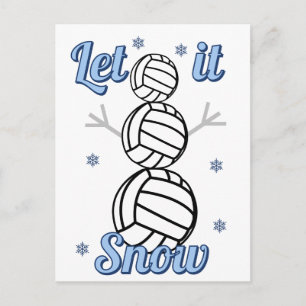 Festividades Boneco de Neve de Volei Deixe Nevar Cartão Postal