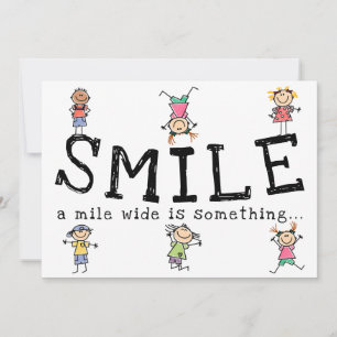 Festividades Bonito Cartão Infantil Sorriso de Uma Milha de Lar