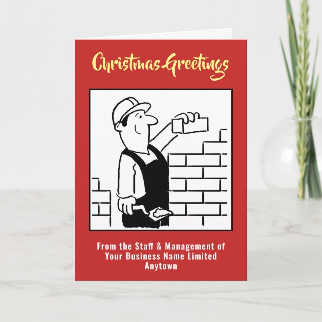 Festividades Bricklayer e House Builder Cartão de Natal (Frente)