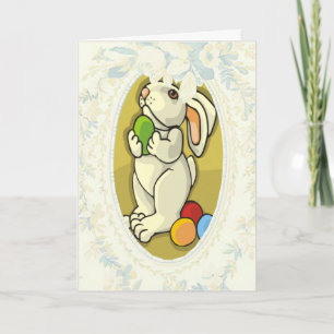 Festividades Bunny Grateful Para O Cartão De Ovos Bonito