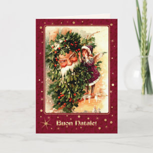 Festividades Buon Natale. Cartão de Natal em italiano