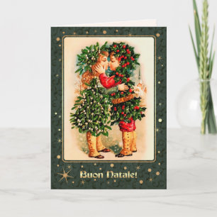 Festividades Buon Natale. Cartão de Natal em italiano