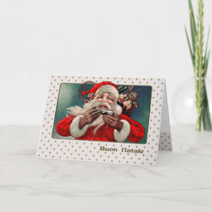 Festividades Buon Natale. Cartão de Natal em italiano