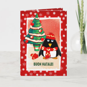 Festividades Buon Natale. Cartão de Natal Italiano