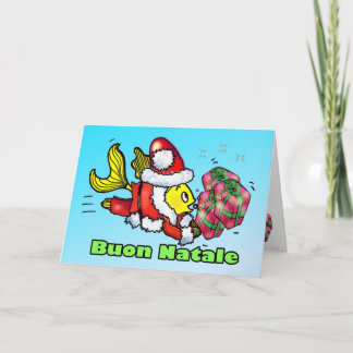 Festividades Buon Natale Italiana Fish Engraçado Cartão de Nata