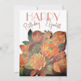 Festividades Buquê de flores - Madeira - Cartão de Aniversário