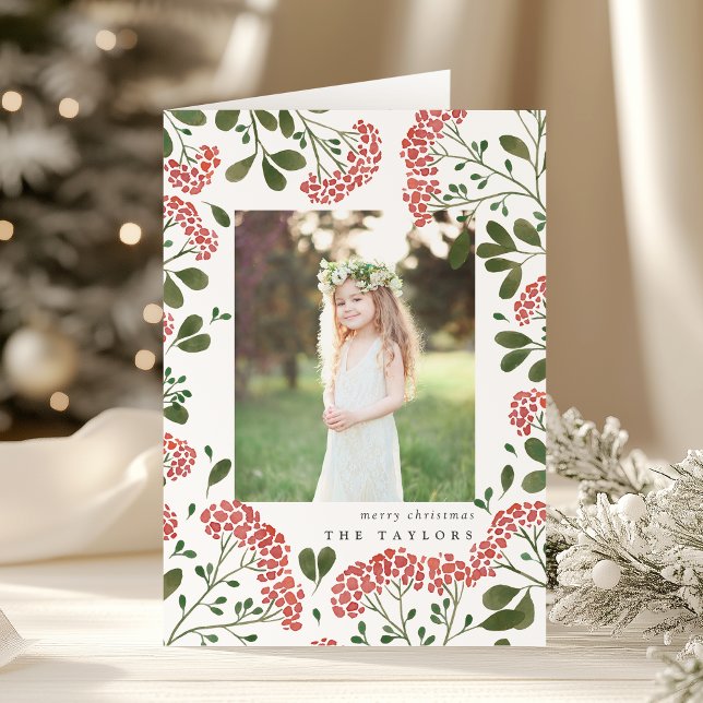 Festividades Buquê de inverno | Cartão de Feriado Dobrado (Criador carregado)