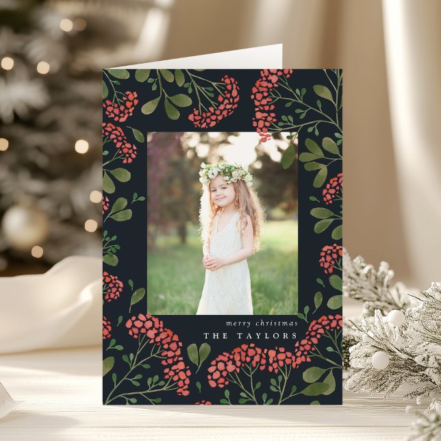 Festividades Buquê de inverno | Cartão de Feriado Dobrado (Criador carregado)