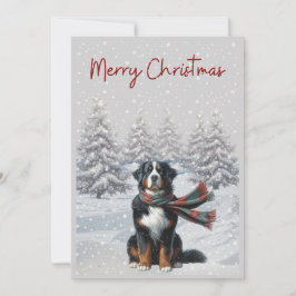 Festividades Cachorro da Montanha Bernese no cartão de Natal da
