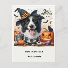 Festividades Cachorro de Halloween de Cartão Postal de Férias d