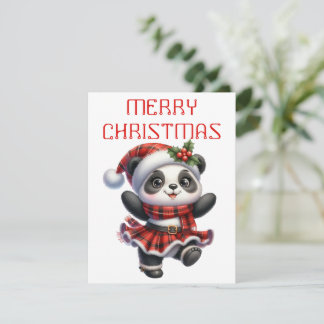 Festividades Cachorro Panda Dançante - Cartão de Natal