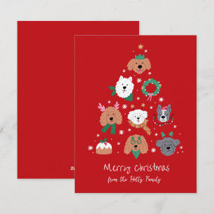 Festividades Cachorro Parecido Vermelho Cartão de Natal