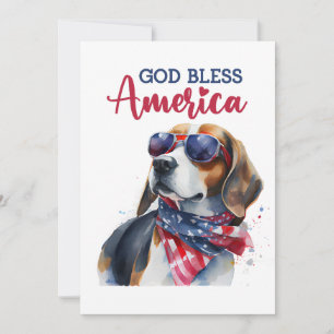 Festividades Cachorro Patriótico - Beagle Cartão de 4 de Julho