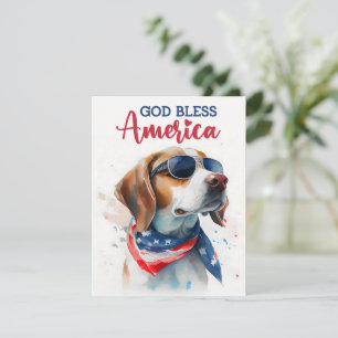 Festividades Cachorro Patriótico-Beagle Cartão de 4 de Julho