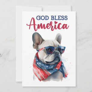 Festividades Cachorro Patriótico - Bulldog Francês Cartão de 4 