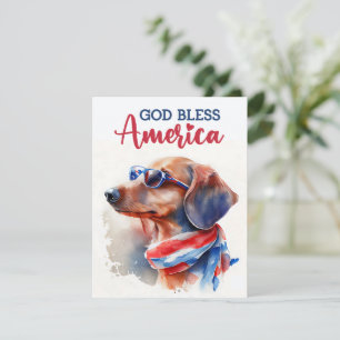 Festividades Cachorro Patriótico - Dachshund Cartão de 4 de Jul