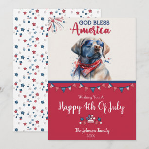 Festividades Cachorro Patriótico - Labrador Retriever Cartão de