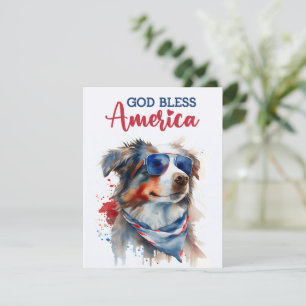 Festividades Cachorro Patriótico - Pastor Australiano Cartão de