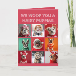 Festividades Cachorros Pequenos em Doces Cartão de Natal