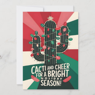 Festividades Cactos E Saúde - Cartão De Natal