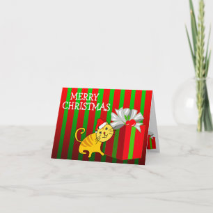 Festividades Caixa de presentes para gatos com cartão de Natal