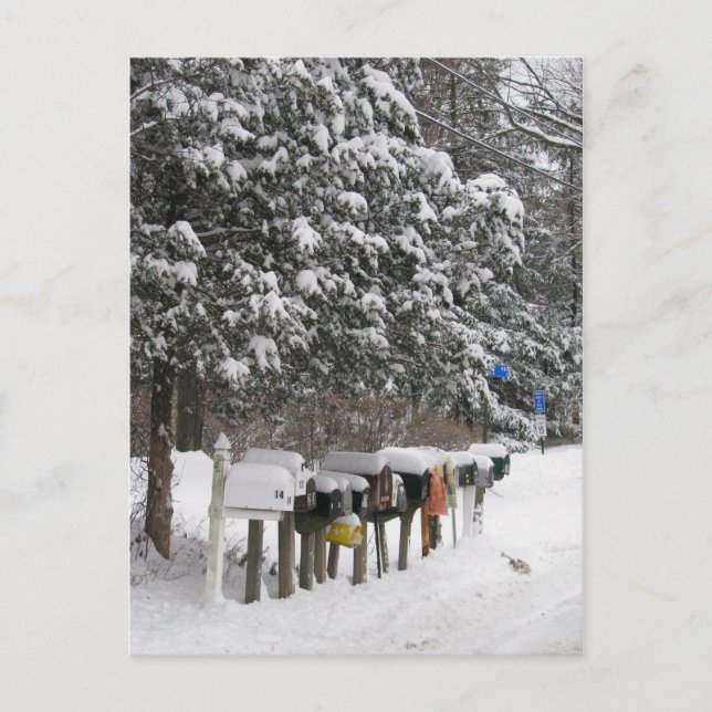 Festividades Caixas de Correio de Inverno Cartão Postal de Féri (Frente)