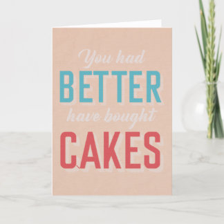 Festividades CAKES - cartão de saída engraçado