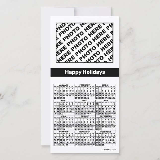 Festividades Calendário 2024 Adicionar 4 Cartão de Fotografias  (Frente)