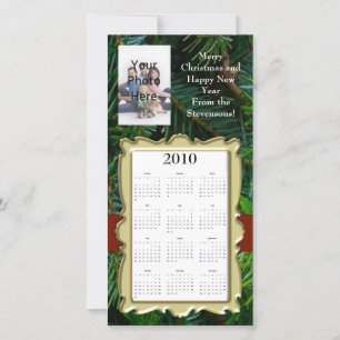 Festividades Calendário de Cartão com fotos de Natal/Ano Novo