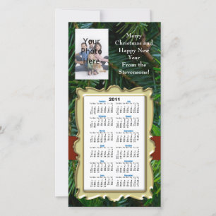 Festividades Calendário de Cartão com fotos de Natal/Ano Novo