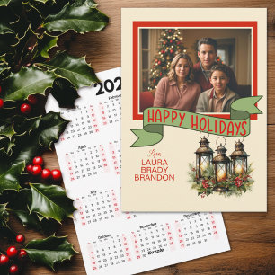 Festividades Calendário do Cartão com fotos dos Lanternas de Na