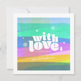 Festividades Camadas Pintadas de Amor com Cartão Plana de Natal
