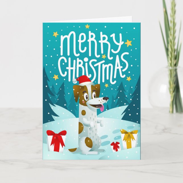 Festividades Cão de Natal com Cartão de Presente (Frente)