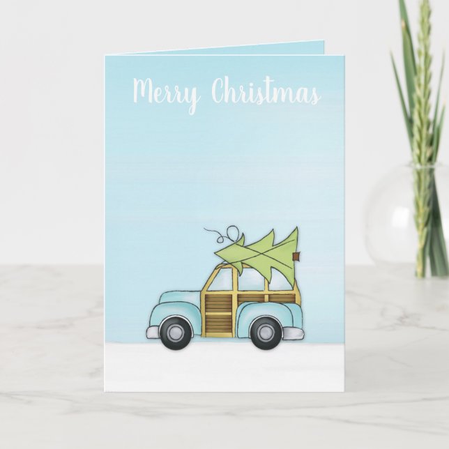 Festividades Carro com cartão de Natal (Frente)