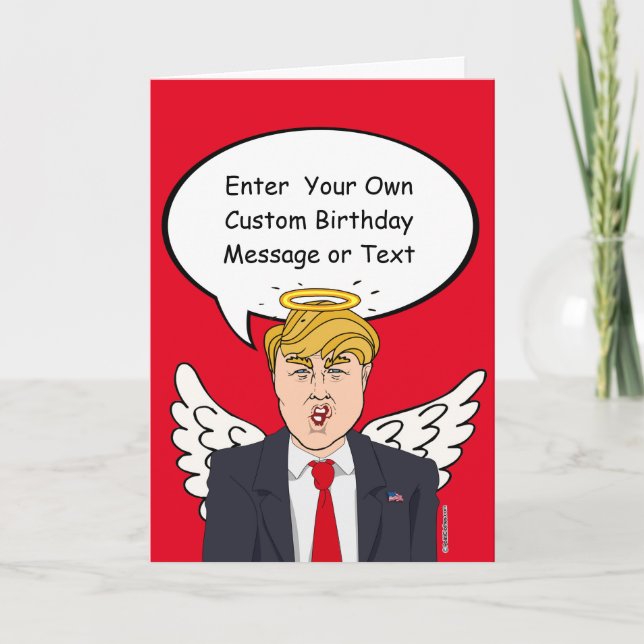Festividades Cartão Anjo de Natal Trump - Personalize sua mensa (Frente)
